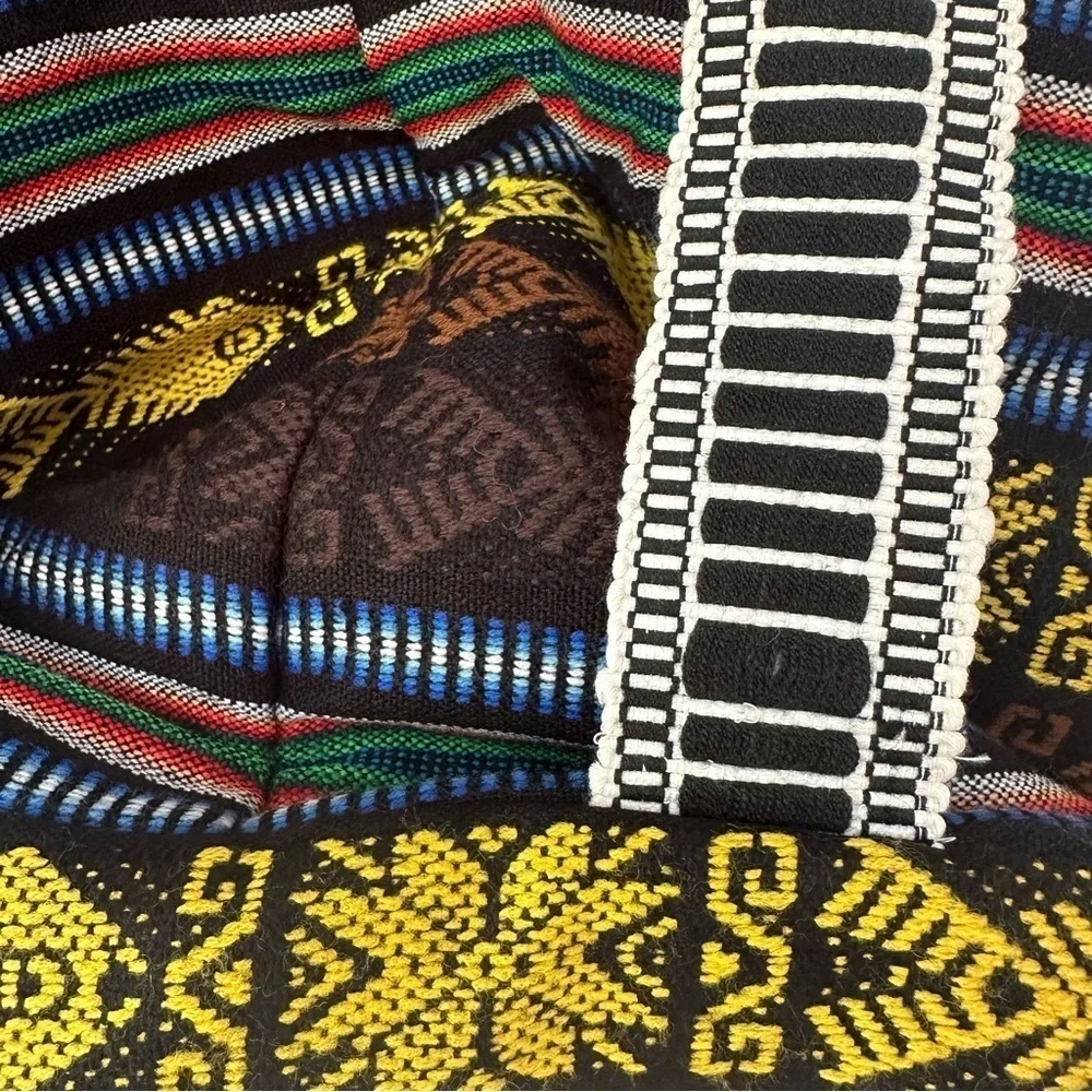 Boho Hand-Woven 100% Wool Blanket Flap Backpack, Made in Ecuador